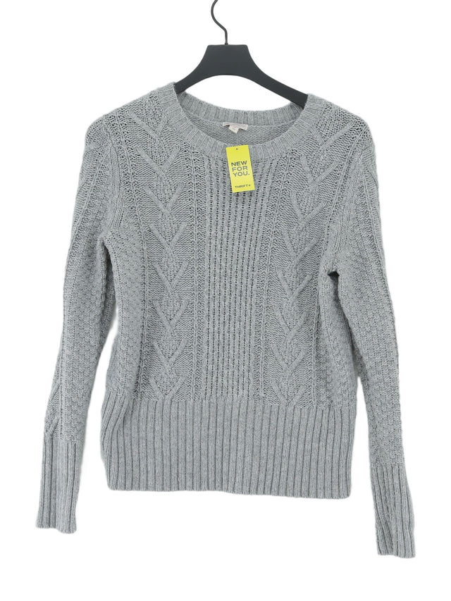 Gap Women's Jumper L Grey Cotton with Polyester, Wool