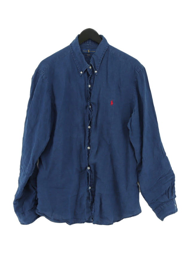 Ralph Lauren Men's Shirt XL Blue 100% Linen