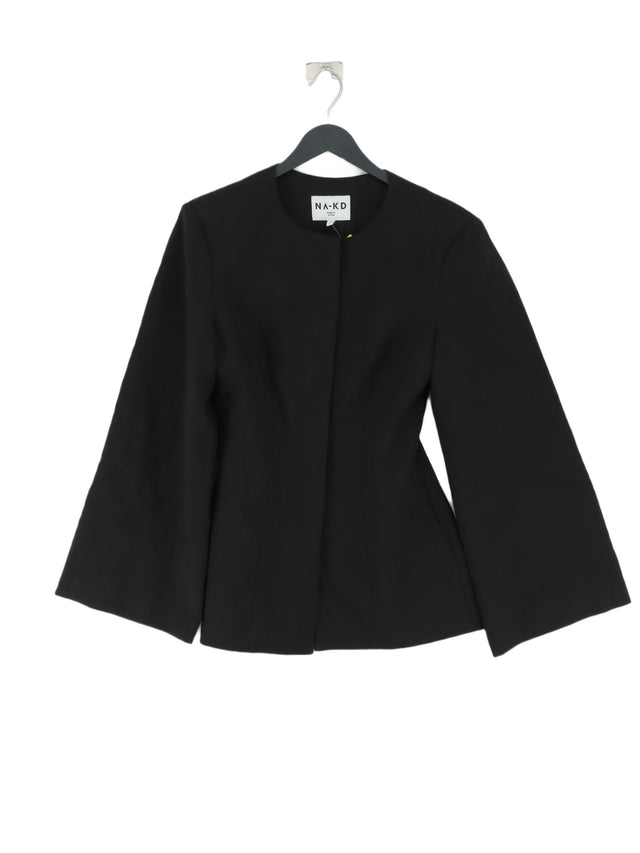 NA-KD Women's Jacket UK 4 Black Polyester with Elastane, Viscose