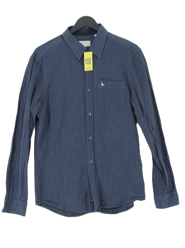 Jack Wills Men's Shirt S Blue 100% Cotton