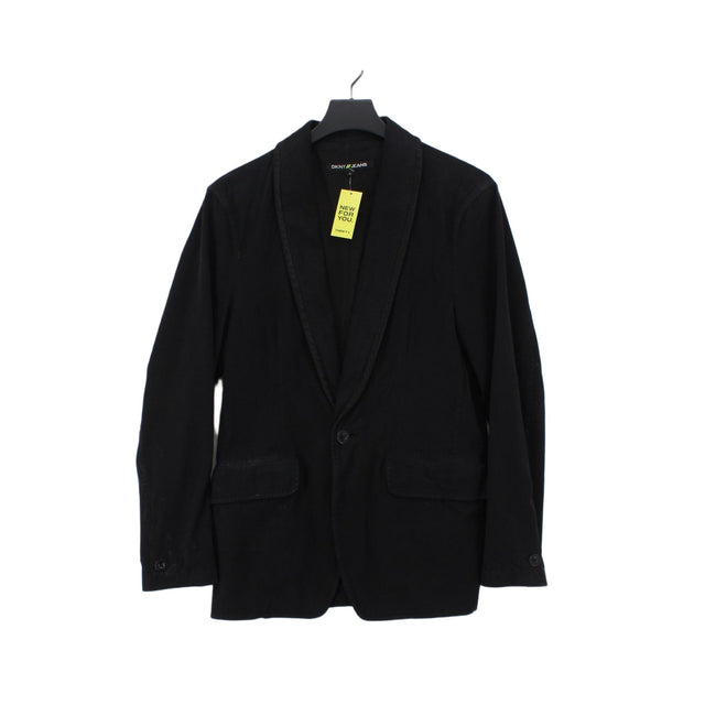 DKNY Women's Jacket S Black Cotton with Nylon