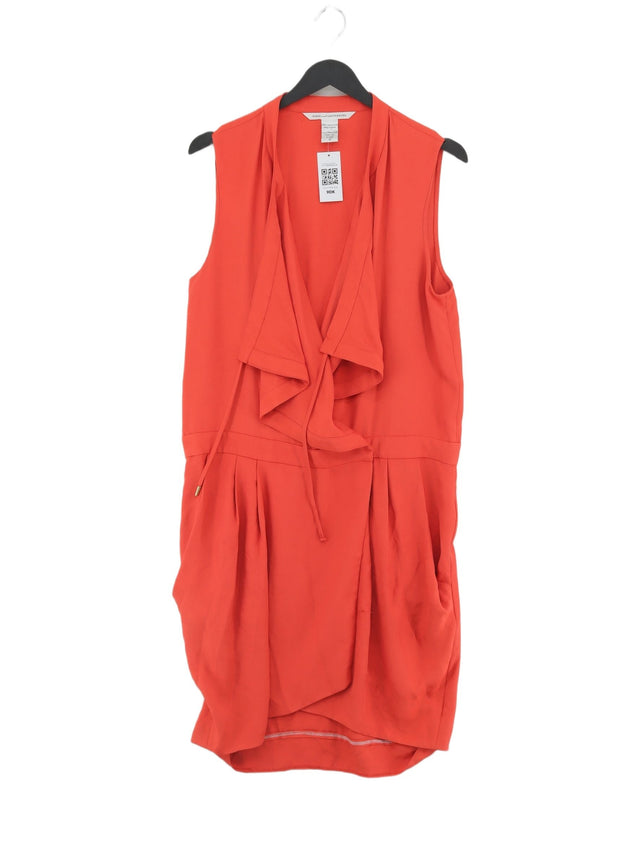 Diane Von Furstenberg Women's Midi Dress UK 12 Red 100% Other