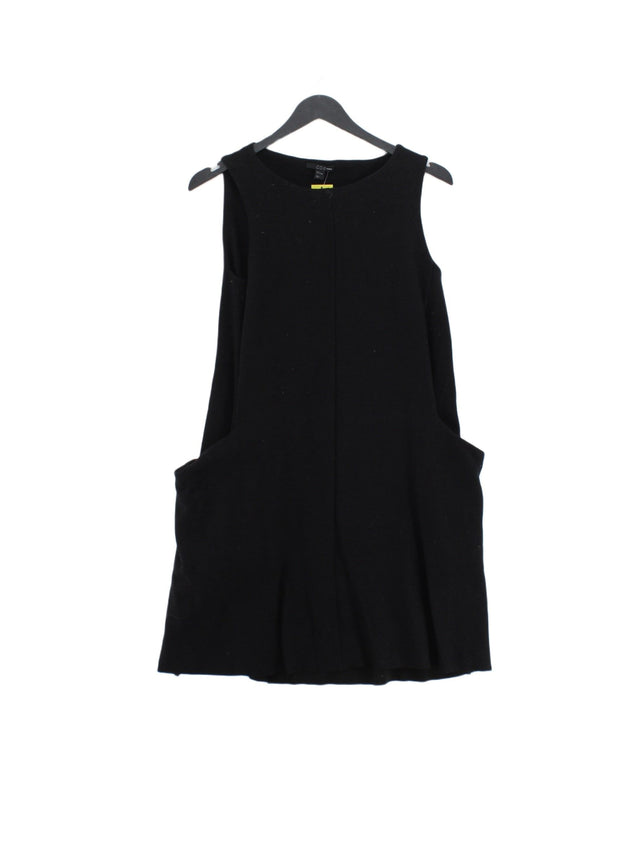 COS Women's Midi Dress S Black Wool with Cotton, Elastane, Polyester, Viscose