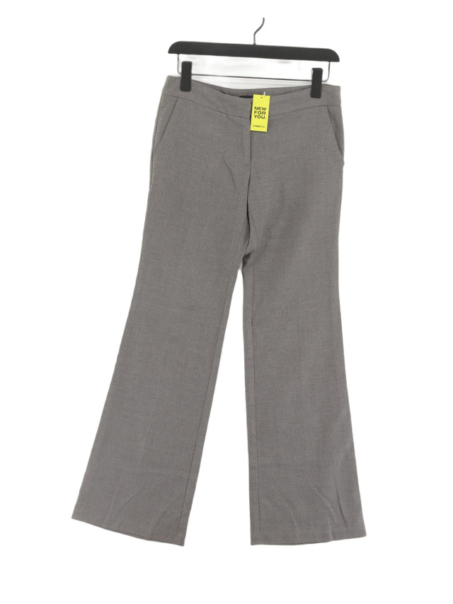 Warehouse Women's Suit Trousers UK 8 Grey Polyester with Elastane, Viscose