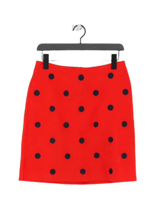 Boden Women's Midi Skirt UK 8 Red Cotton with Elastane