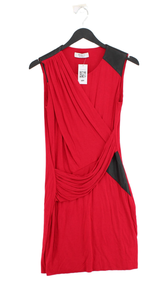 Bailey Women's Midi Dress S Red Rayon with Spandex