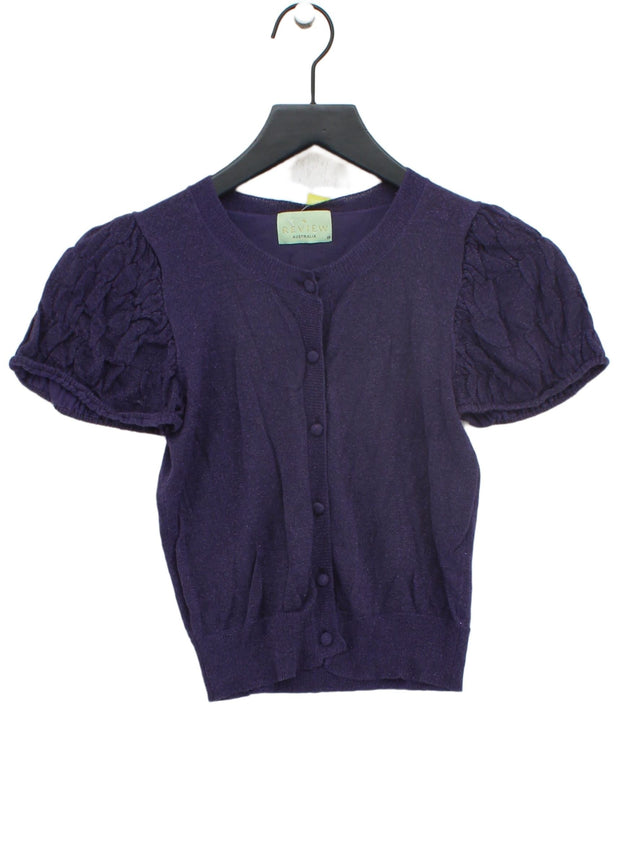 Review Women's Cardigan XS Purple Viscose with Other