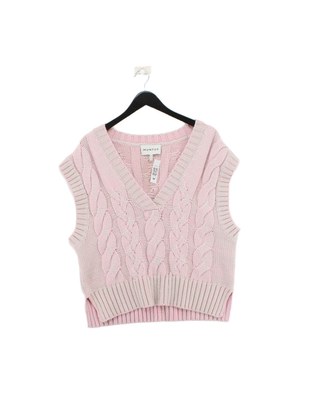 Munthe Women's Jumper UK 8 Pink Wool with Polyamide
