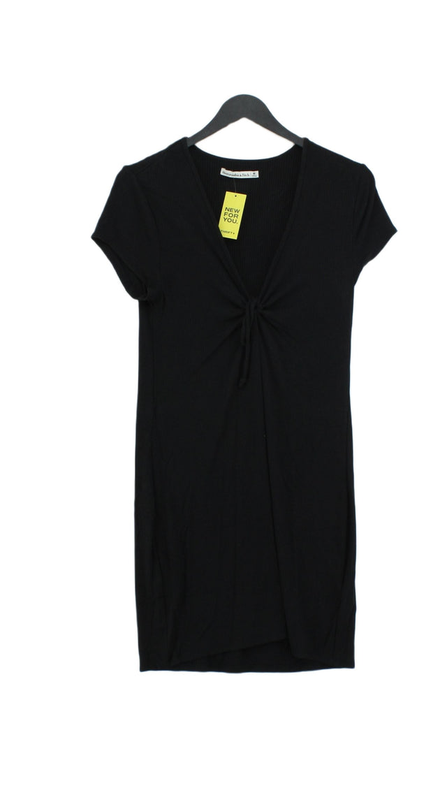 Abercrombie & Fitch Women's Midi Dress M Black Viscose with Elastane