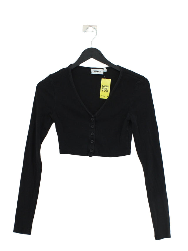 Weekday Women's Top S Black Cotton with Elastane