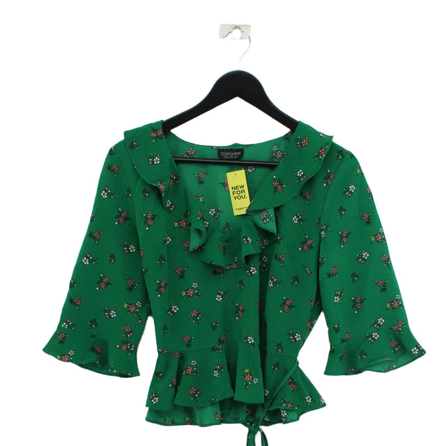 Topshop Women's Blouse UK 12 Green 100% Polyester