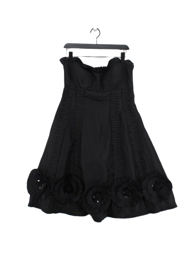 Rocha.John Rocha Women's Midi Dress UK 14 Black Polyester with Polyamide