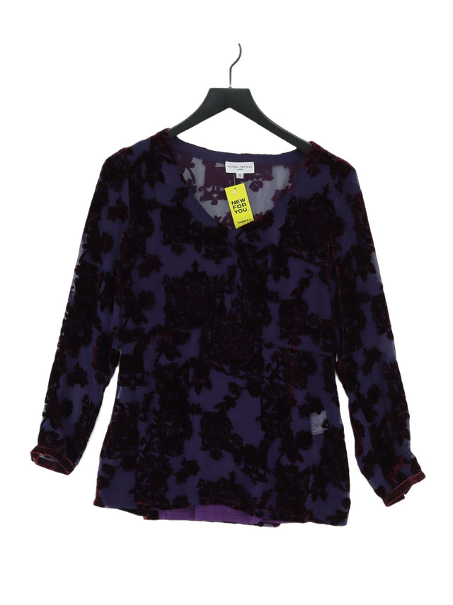 Almost Famous Women's Top UK 10 Purple Rayon with Silk