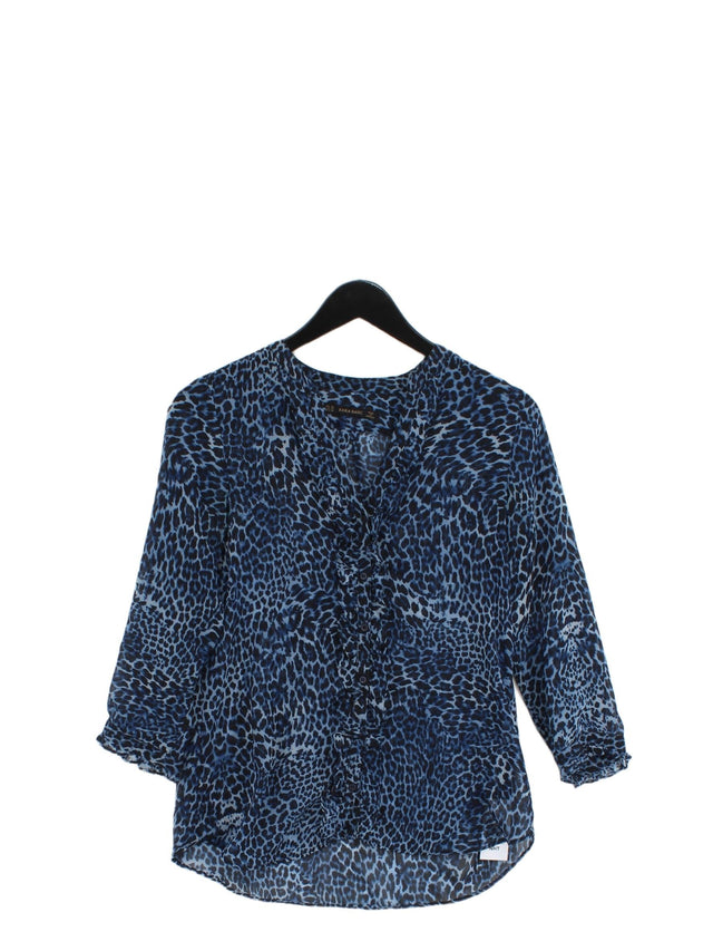 Zara Basic Women's Blouse XS Blue 100% Polyester