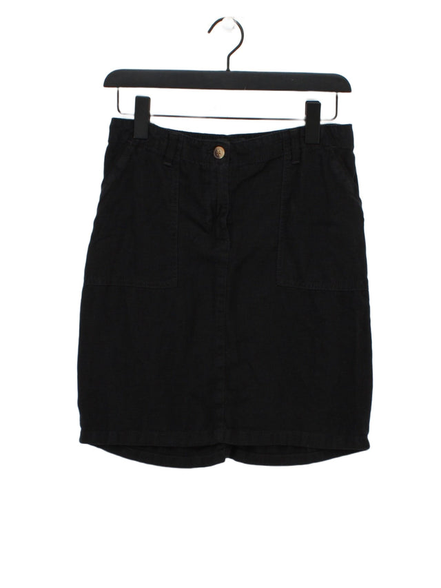 Next Women's Midi Skirt UK 10 Black Linen with Viscose