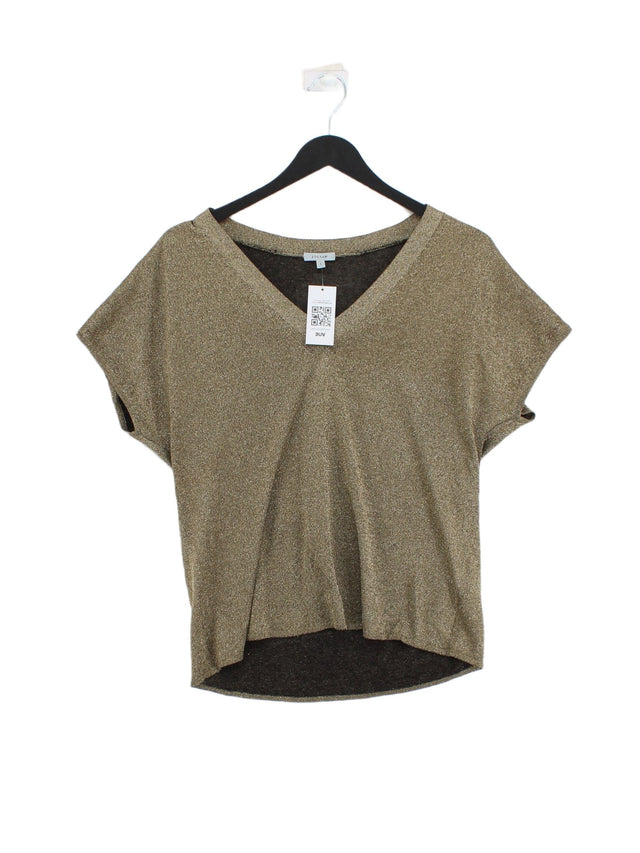Jigsaw Women's Top S Gold Viscose with Other, Polyester