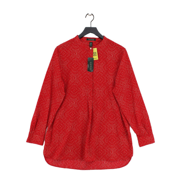 Ralph Lauren Women's Midi Dress XL Red 100% Polyester