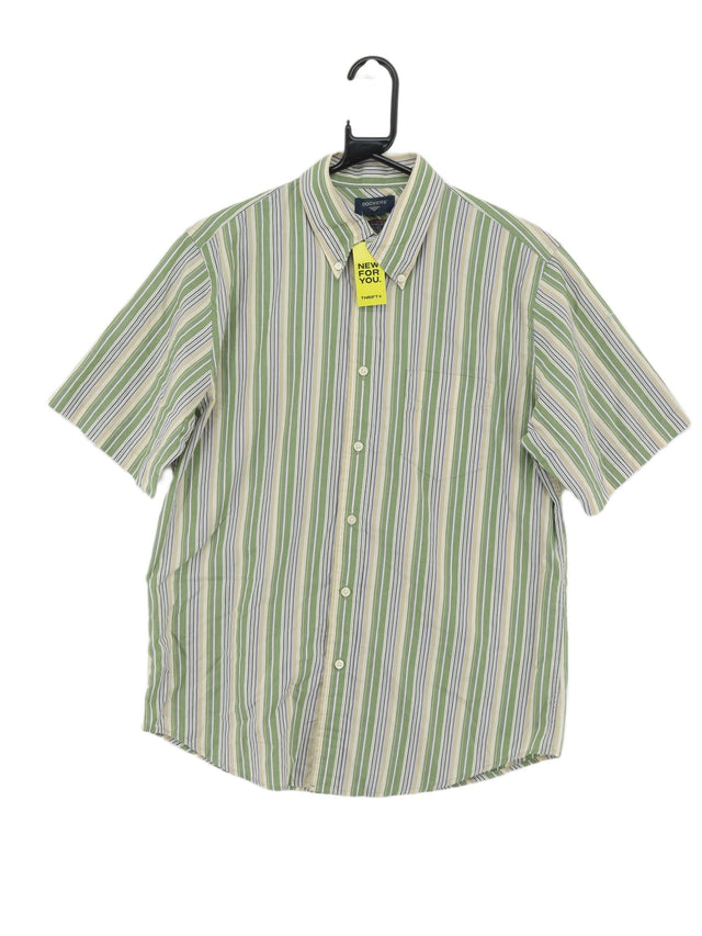 Vintage DOCKERS Men's Shirt M Green Cotton with Polyester