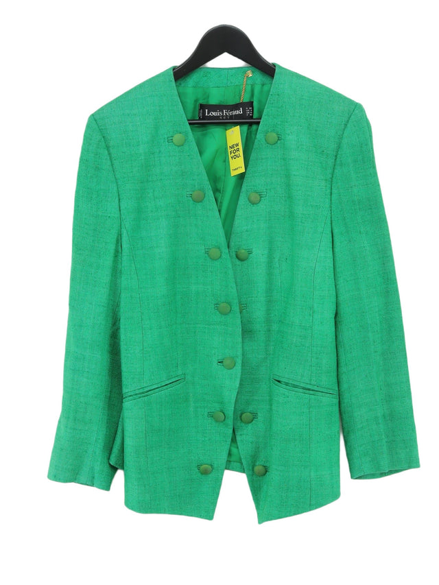 Louis Feraud Women's Blazer UK 12 Green Silk with Viscose