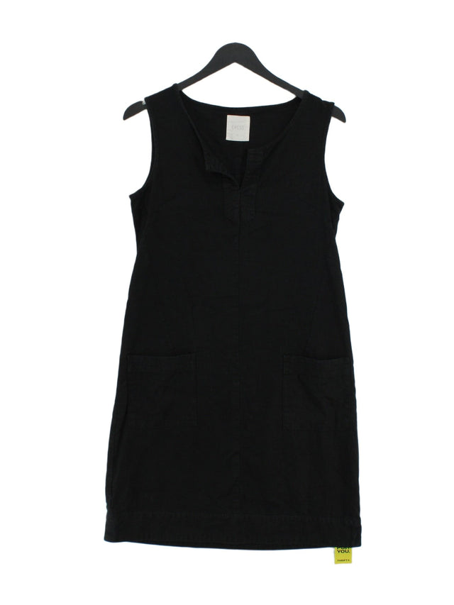 Next Women's Midi Dress UK 8 Black Linen with Viscose