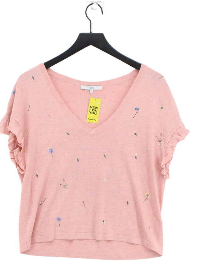 Next Women's Top M Pink Acrylic with Cotton, Viscose