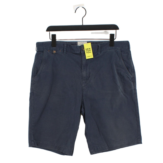 White Stuff Men's Shorts W 36 in Blue Cotton with Elastane, Polyester