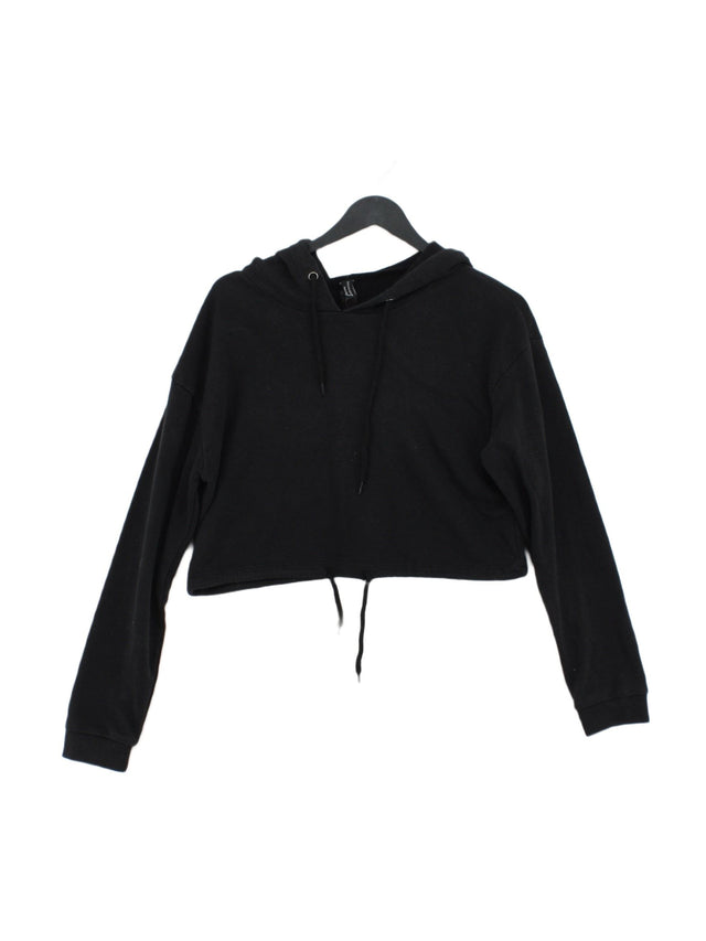 South Beach Women's Hoodie UK 12 Black Cotton with Polyester