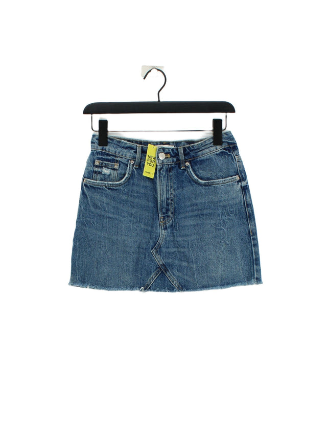 Trafaluc Women's Mini Skirt XS Blue 100% Cotton