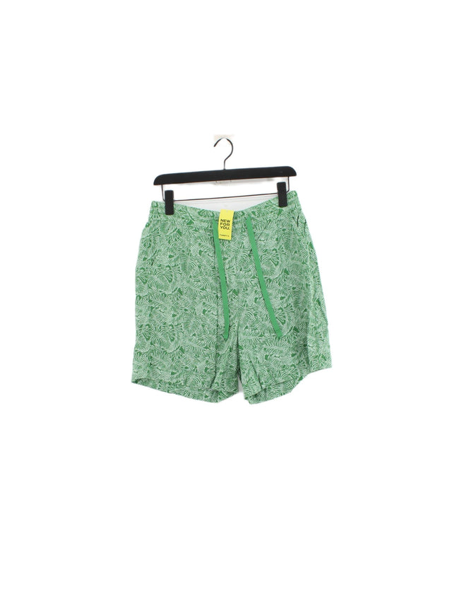 Next Women's Shorts UK 12 Green Linen with Viscose