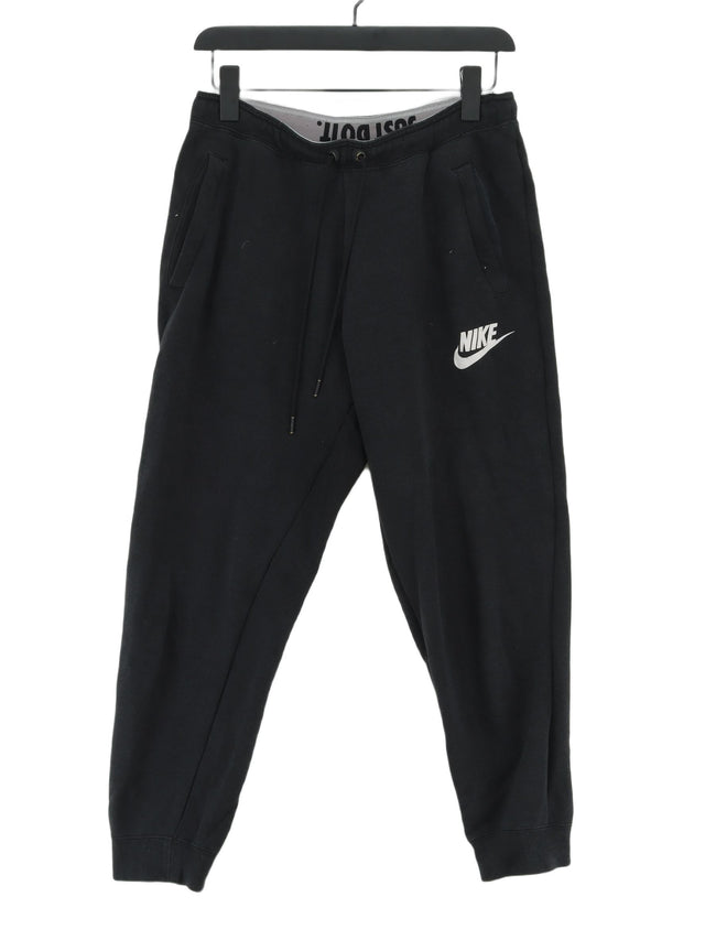 Nike Men's Sports Bottoms M Black Cotton with Polyester, Viscose