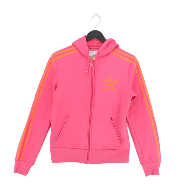 Adidas Women's Hoodie UK 10 Pink Polyester with Cotton