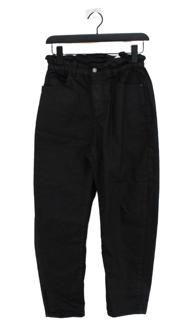 Zara Women's Jeans UK 8 Black Cotton with Elastane, Polyester