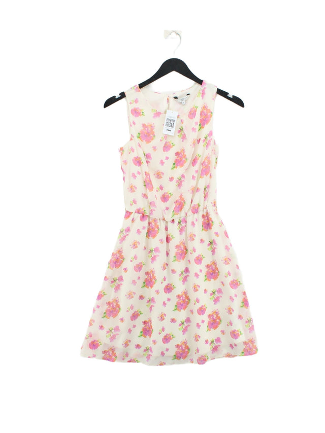 New Look Women's Mini Dress UK 8 Cream 100% Polyester