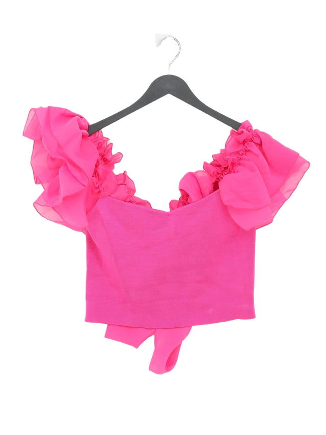 Zara Women's T-Shirt L Pink 100% Other