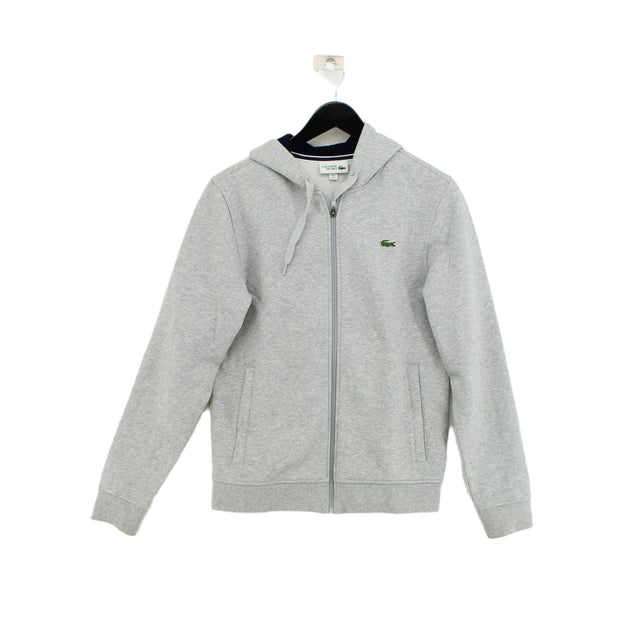 Lacoste Men's Hoodie S Grey Cotton with Polyester