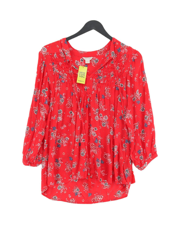 Monsoon Women's Blouse UK 8 Red Viscose with Wool