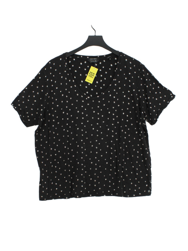 Scotch & Soda Women's T-Shirt UK 8 Black Cotton with Lyocell Modal
