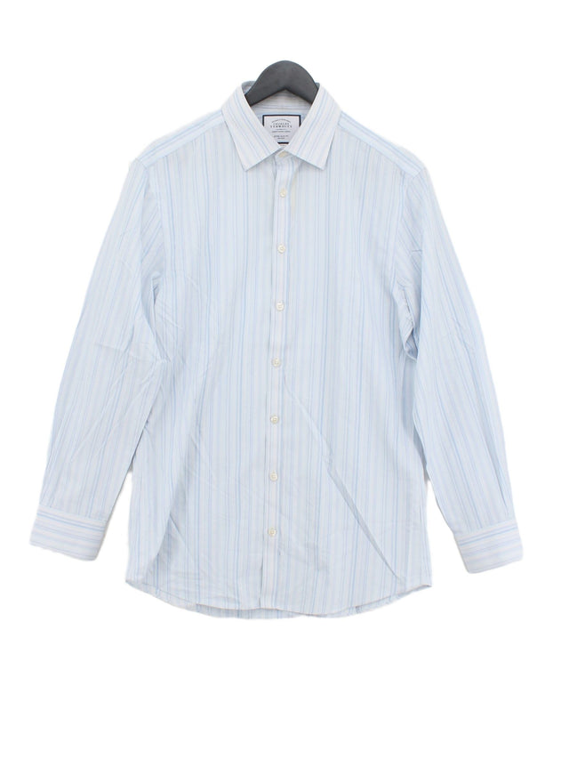 Charles Tyrwhitt Men's Shirt Chest: 40 in Blue 100% Cotton