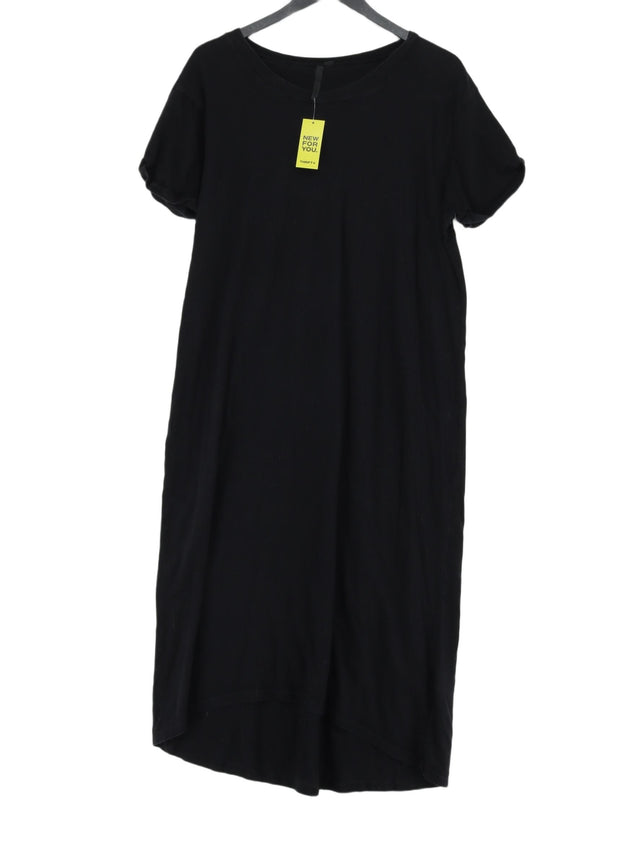 Topshop Women's Midi Dress UK 12 Black 100% Cotton