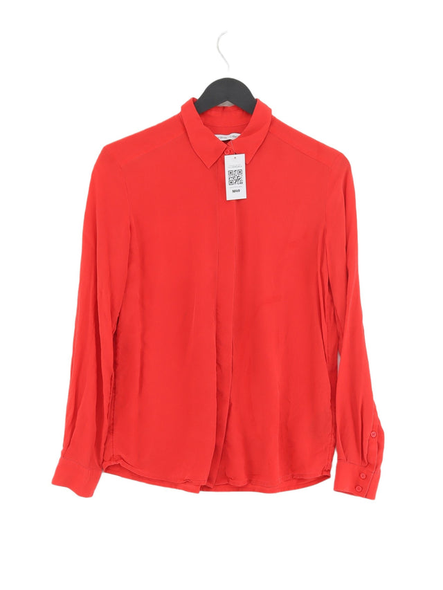 & Other Stories Women's Top UK 6 Red 100% Silk