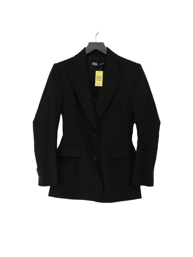 Zara Women's Blazer S Black Polyester with Elastane