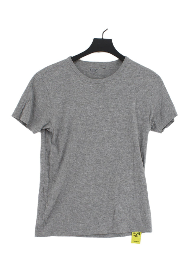 Next Men's T-Shirt S Grey Cotton with Viscose