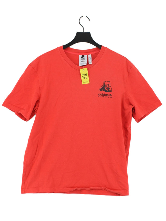 Adidas Men's T-Shirt L Red 100% Cotton