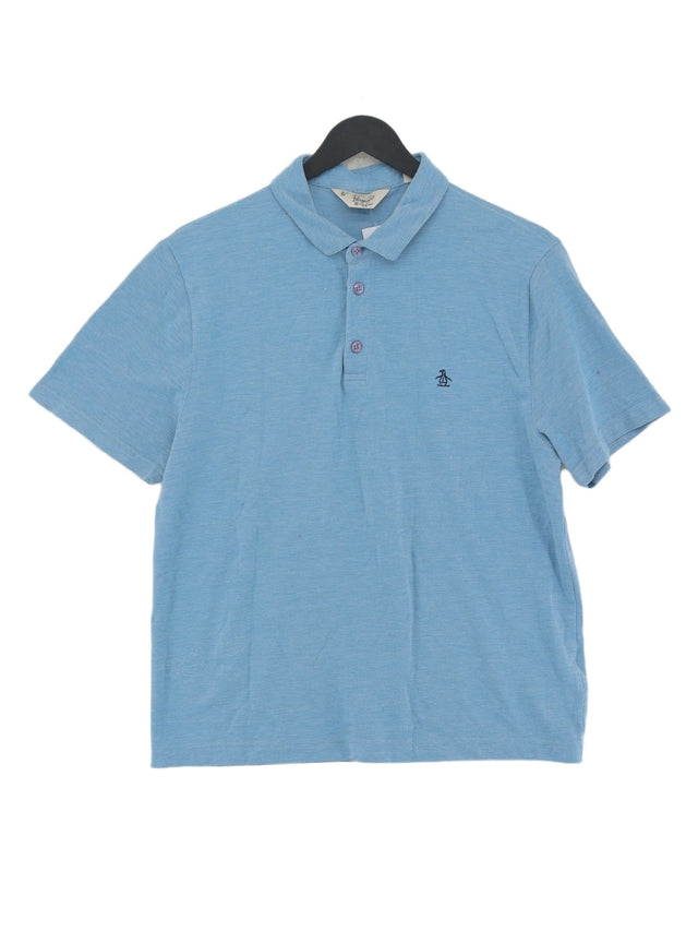 Original Penguin Men's Polo M Blue Cotton with Polyester