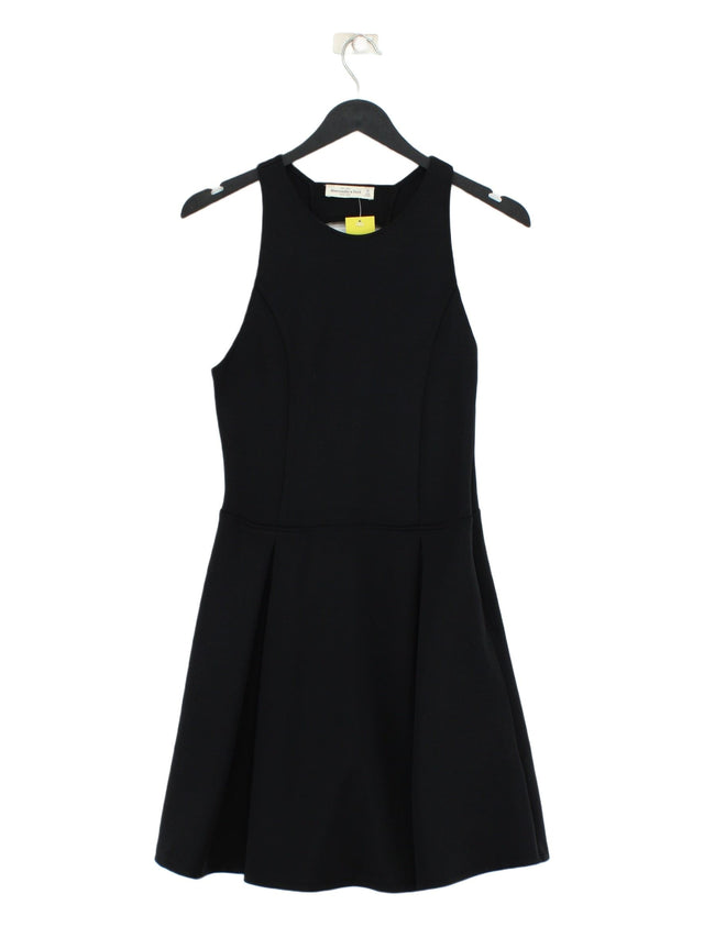 Abercrombie & Fitch Women's Midi Dress M Black Polyester with Elastane