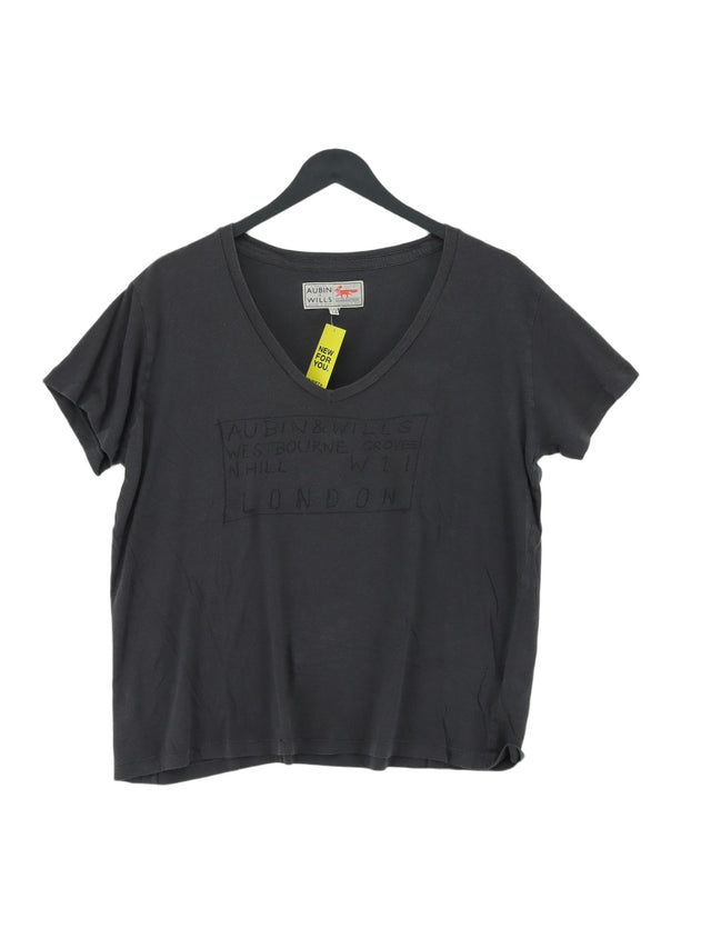 Aubin & Wills Women's T-Shirt UK 10 Grey Cotton with Lyocell Modal