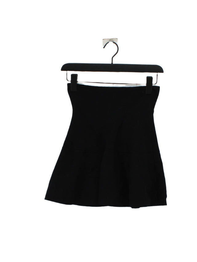 Zara Women's Midi Skirt S Black Viscose with Polyester