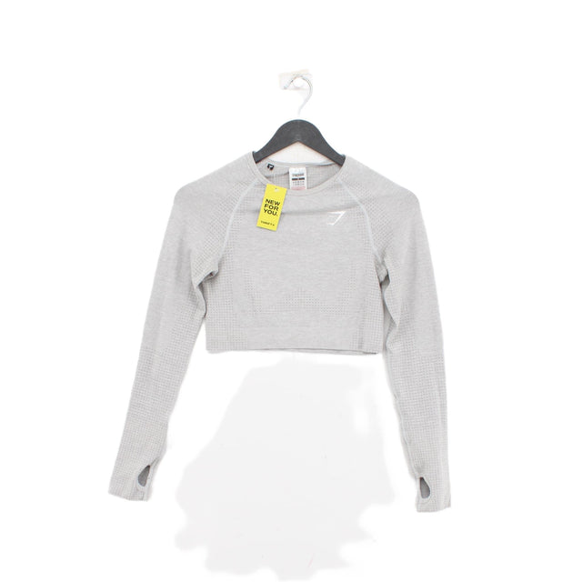 Gymshark Women's T-Shirt S Grey Nylon with Elastane, Polyester