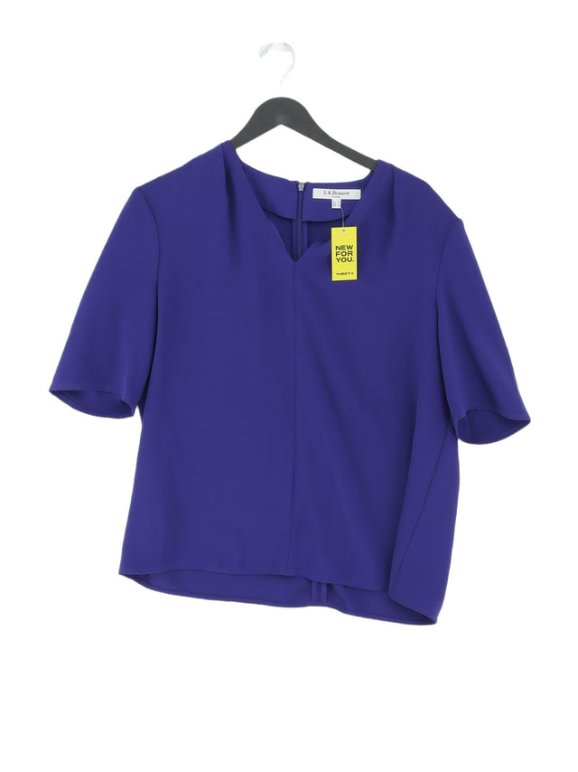 L.K. Bennett Women's Blouse UK 14 Blue 100% Polyester