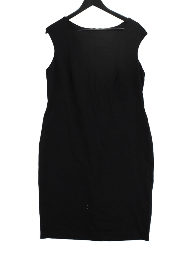 Autograph Women's Midi Dress UK 18 Black Viscose with Elastane, Polyamide